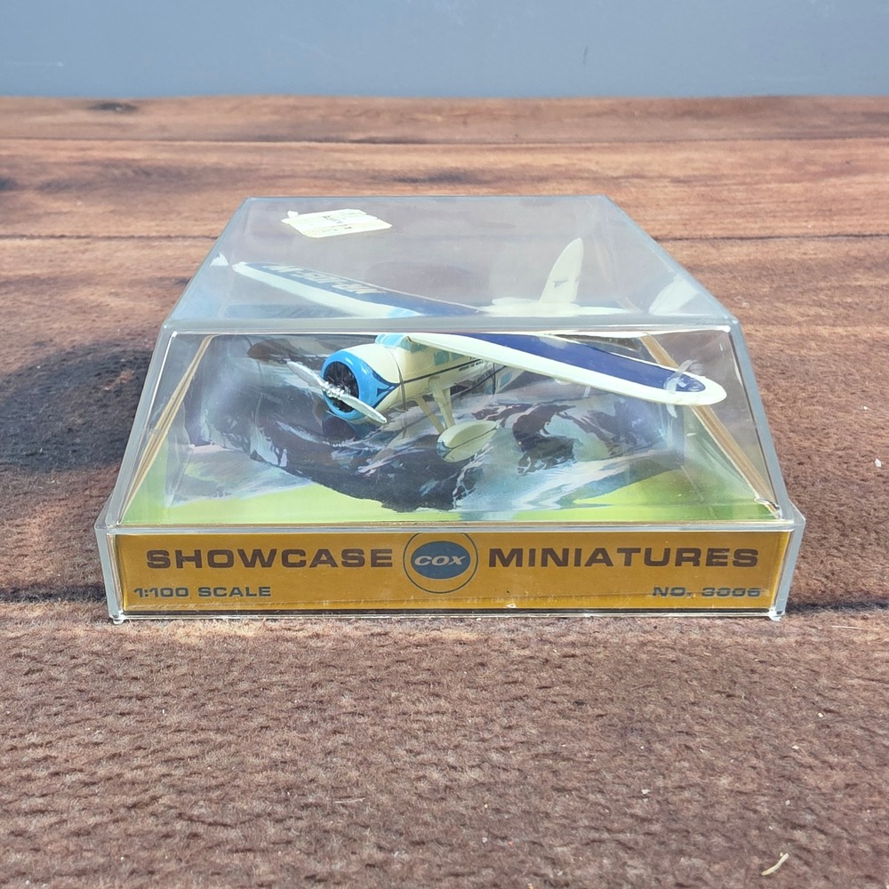 Cox Winnie Mae Airplane Model 1:100 White Blue Excellent Vintage Diecast No 3806